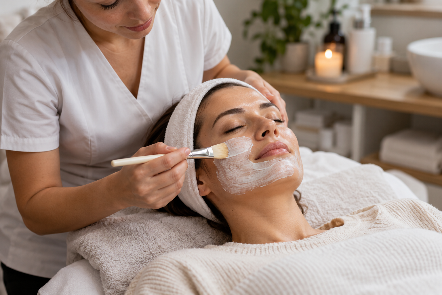 Tratamiento facial en un centro de estética